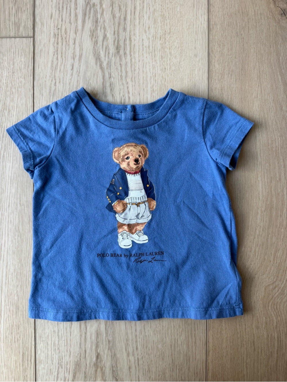 Ralph Lauren Baby Polo Bear Blue Graphic T-Shirt 6M 70